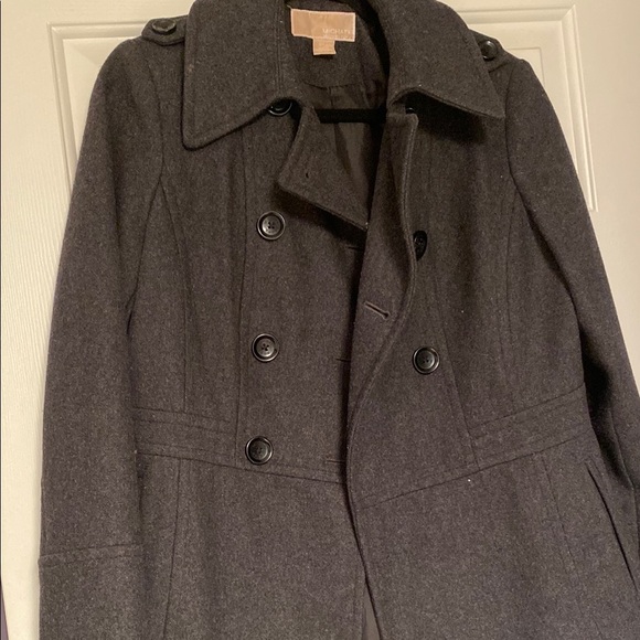 MICHAEL Michael Kors Gray Peacoat Double-Breasted Wool - Picture 3 of 4